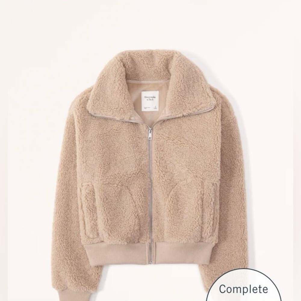 Abercrombie & Fitch Sherpa Mockneck Full Zip Jacket NWT XXS